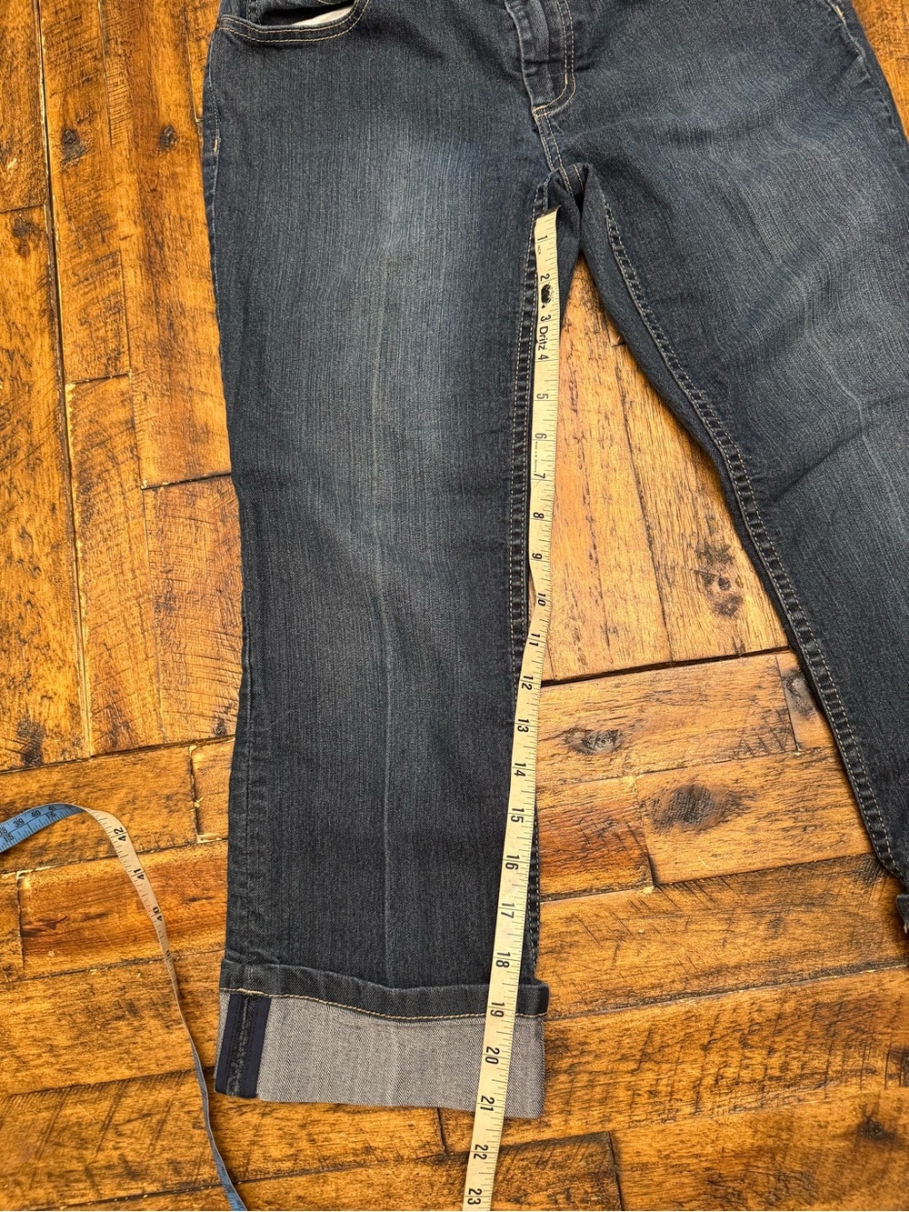 Chico's Dark Blue Cropped Straight Jeans - Picture 3 of 5